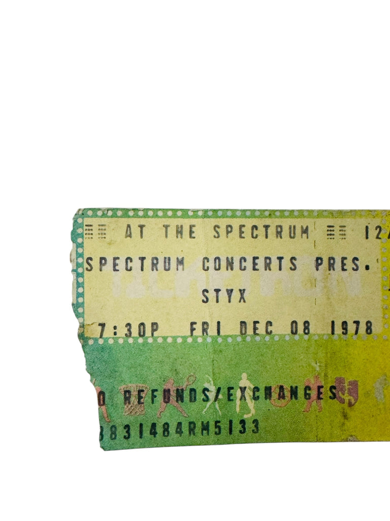STYX VINTAGE 1978 PHILADELPHIA SPECTRUM TICKET 12/8/78