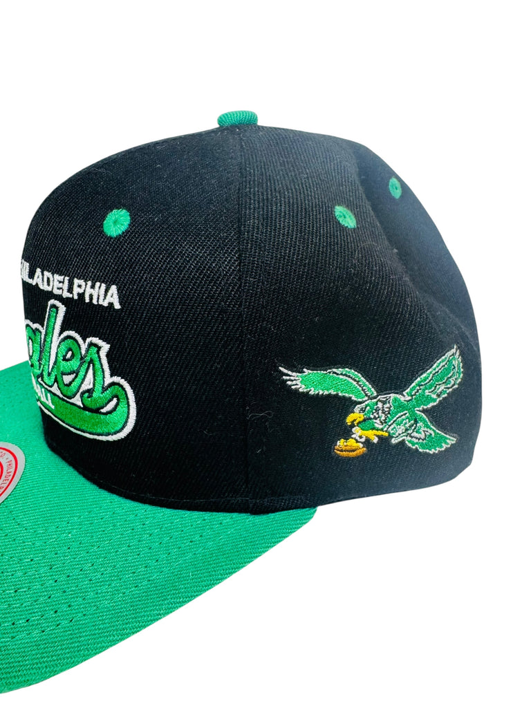 PHILADELPHIA EAGLES RETRO SCRIPT MITCHELL & NESS SNAPBACK ADULT HAT