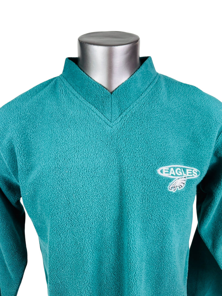 PHILADELPHIA EAGLES VINTAGE 2000'S V-NECK PULL-OVER FLEECE ADULT MEDIUM