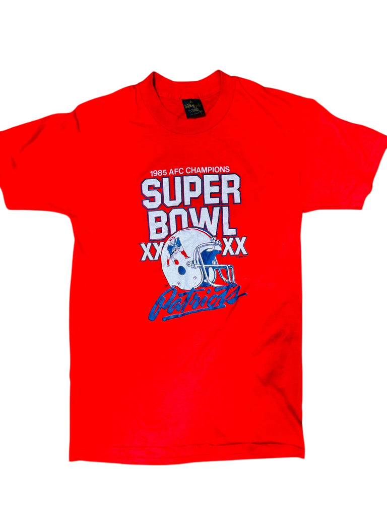 NEW ENGLAND PATRIOTS VINTAGE 1985 AFC CHAMPIONSHIP SUPER BOWL XX NFL ADULT T-SHIRT MEDIUM