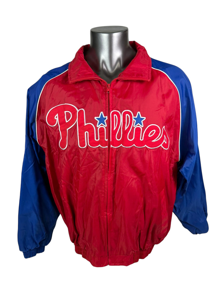 PHILADELPHIA PHILLIES VINTAGE 2000'S MAJESTIC LIGHT-WEIGHT ZIP-UP JACKET ADULT LARGE
