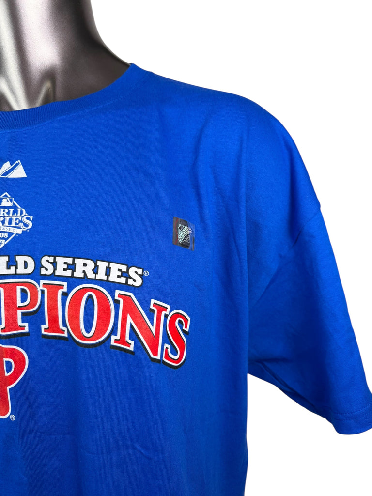 PHILADELPHIA PHILLIES VINTAGE 2008 WORLD SERIES CHAMPIONS T-SHIRT ADULT 2XL