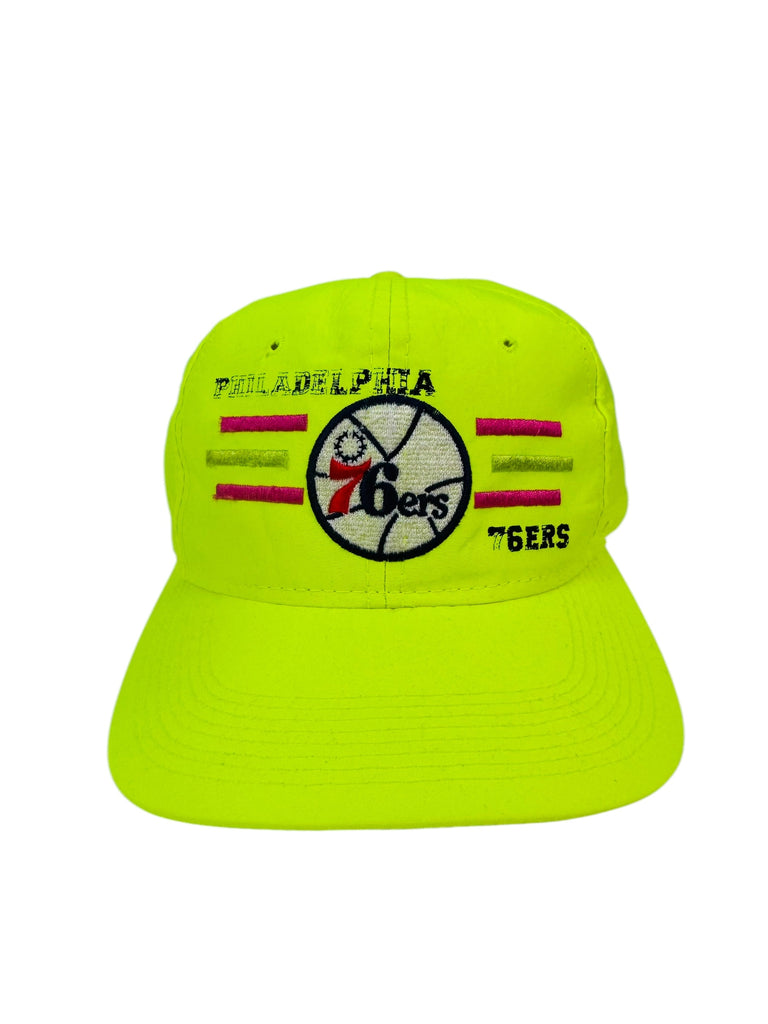 PHILADELPHIA SIXERS 76ERS VINTAGE 1990'S NBA NEON SNAPBACK ADULT HAT
