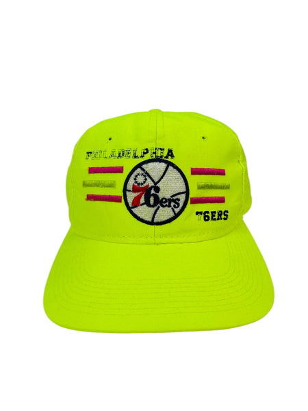 PHILADELPHIA SIXERS 76ERS VINTAGE 1990'S NBA NEON SNAPBACK ADULT HAT