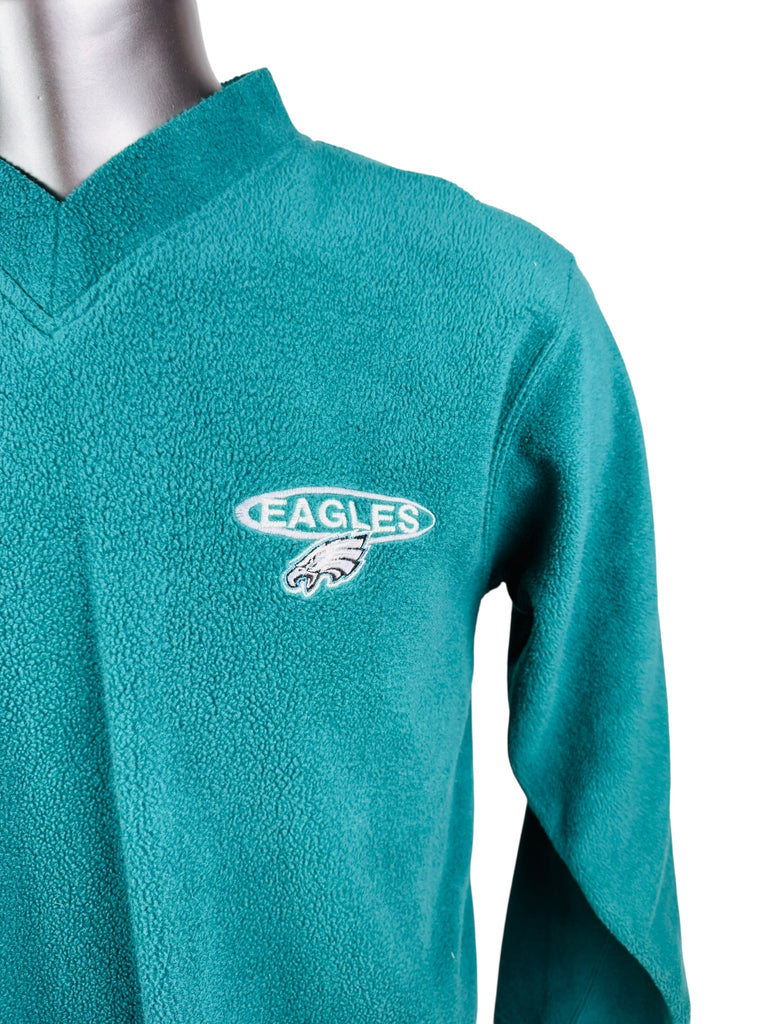 PHILADELPHIA EAGLES VINTAGE 2000'S V-NECK PULL-OVER FLEECE ADULT MEDIUM