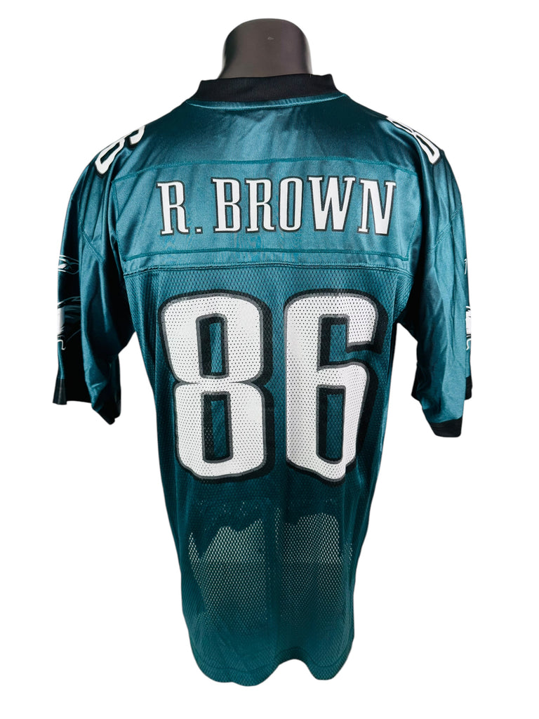 REGGIE BROWN PHILADELPHIA EAGLES VINTAGE 2000'S REEBOK JERSEY ADULT LARGE