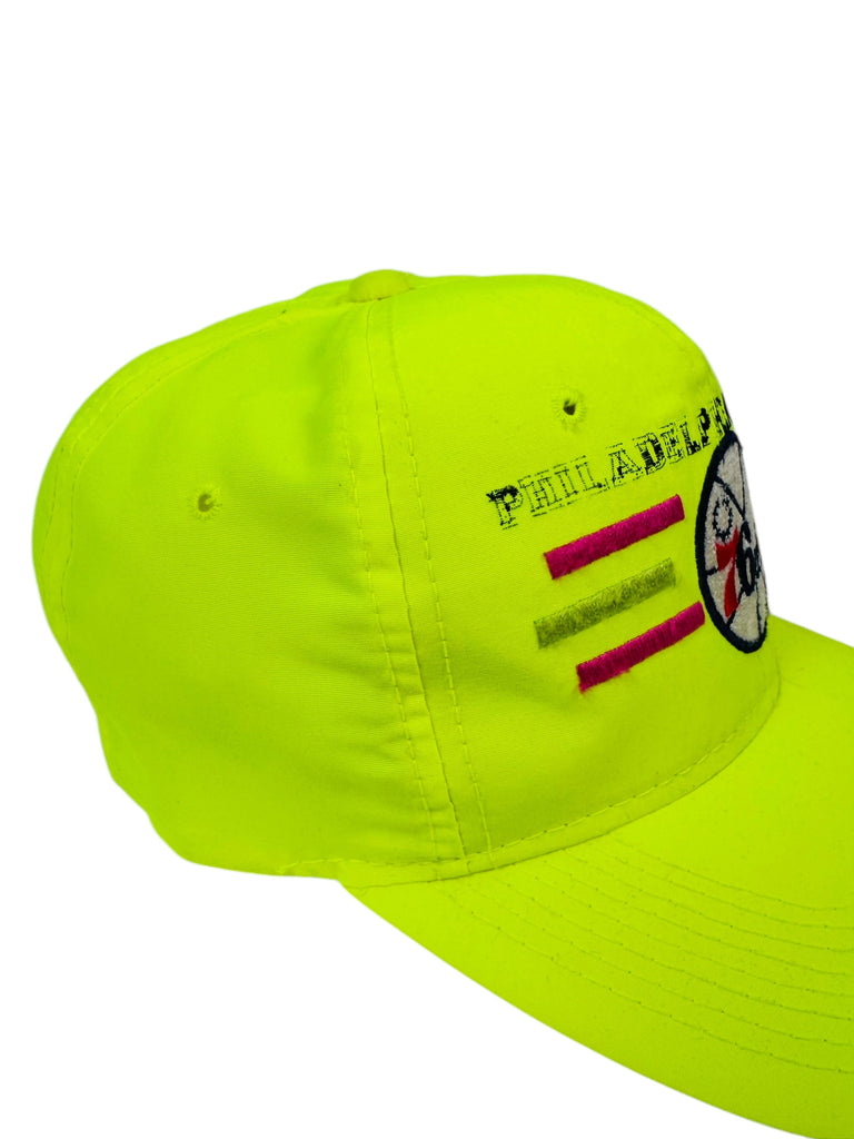 PHILADELPHIA SIXERS 76ERS VINTAGE 1990'S NBA NEON SNAPBACK ADULT HAT