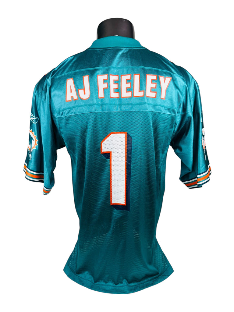 AJ FEELEY MIAMI DOLPHINS VINTAGE 2000'S REEBOK JERSEY ADULT MEDIUM