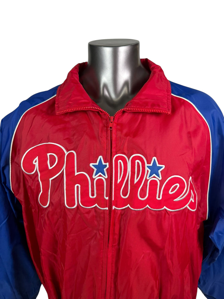 PHILADELPHIA PHILLIES VINTAGE 2000'S MAJESTIC LIGHT-WEIGHT ZIP-UP JACKET ADULT LARGE