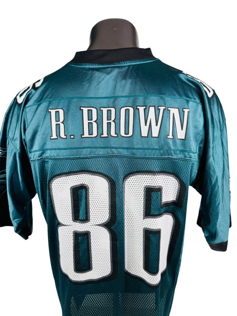 REGGIE BROWN PHILADELPHIA EAGLES VINTAGE 2000'S REEBOK JERSEY ADULT LARGE