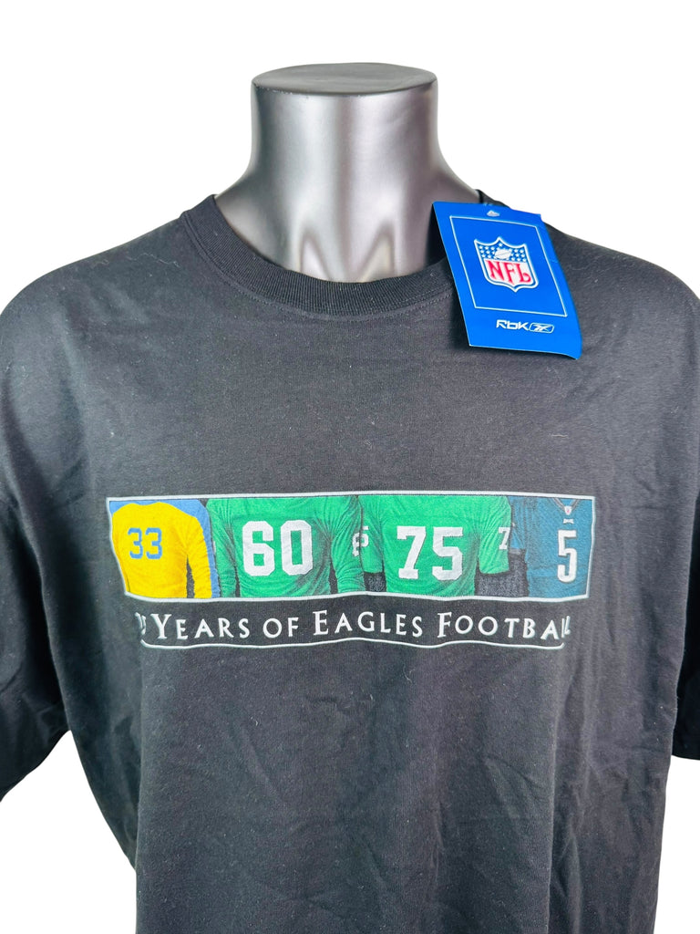 PHILADELPHIA EAGLES VINTAGE 2007 75TH ANNIVERSARY REEBOK T-SHIRT ADULT 2XL