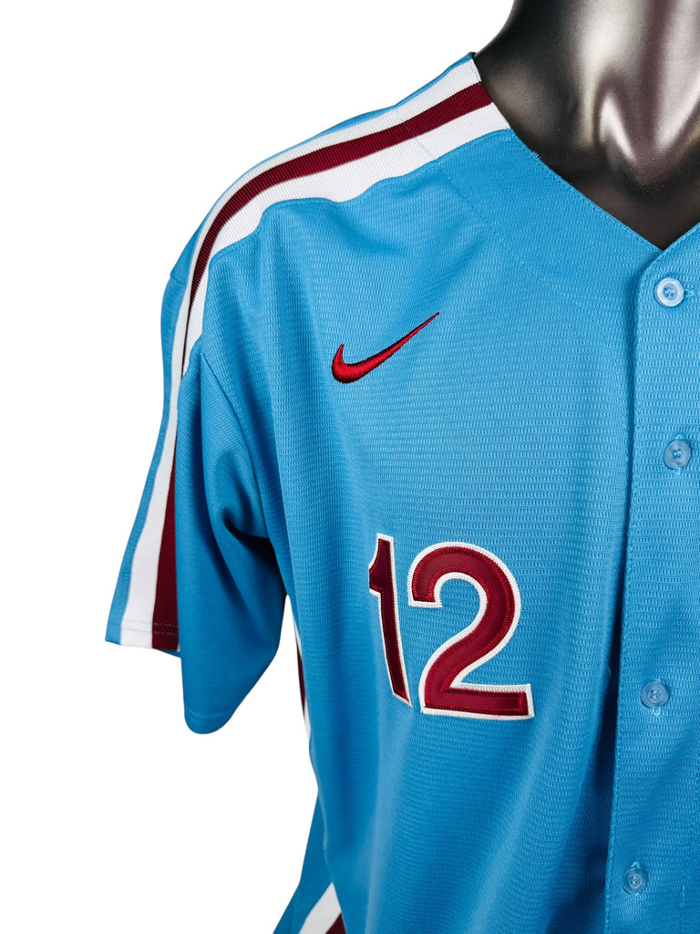 KYLE SCHWARBER PHILADELPHIA PHILLIES RETRO 1980'S MAJESTIC AUTHENTIC ADULT JERSEY XL