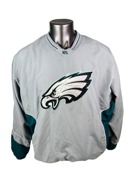 PHILADELPHIA EAGLES VINTAGE 2000'S V-NECK PULL-OVER WINDBREAKER JACKET ADULT XL