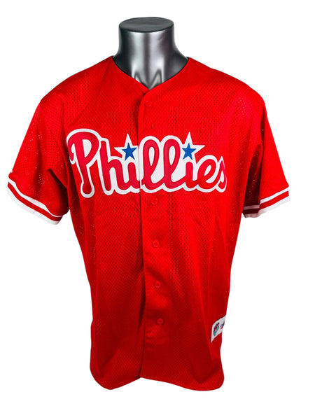 CURT SCHILLING PHILADELPHIA PHILLIES VINTAGE 1990'S MLB MAJESTIC AUTHENTIC JERSEY ADULT XL