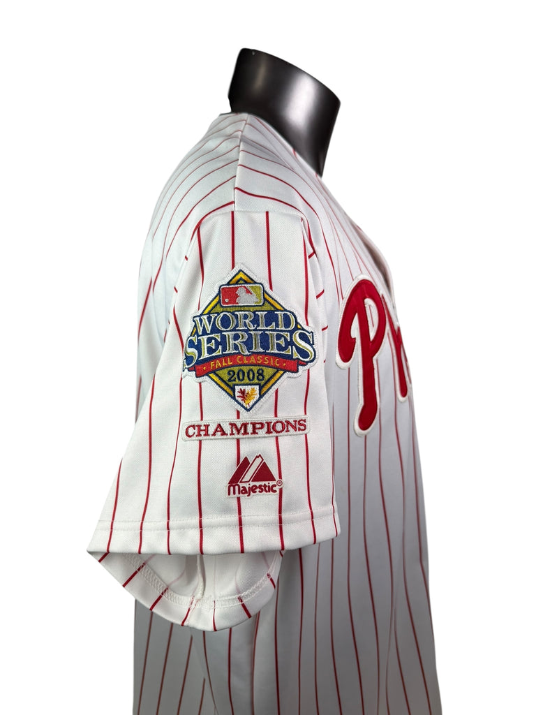 RYAN HOWARD PHILADELPHIA PHILLIES VINTAGE 2008 MAJESTIC AUTHENTIC WORLD SERIES JERSEY ADULT XL