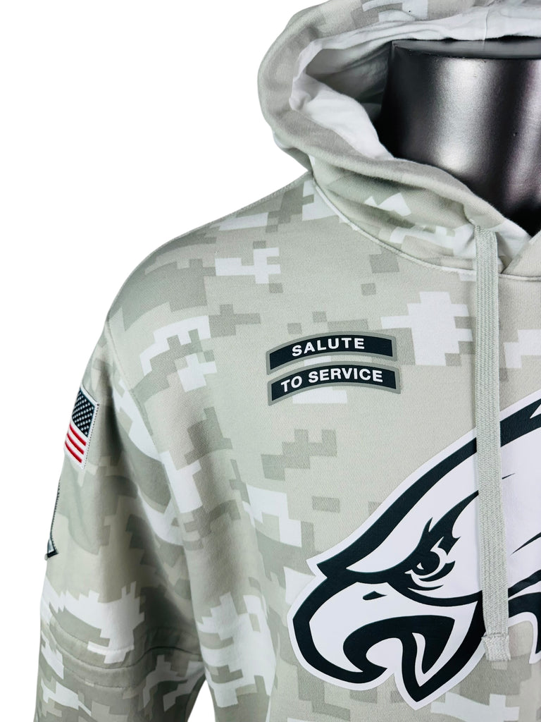 PHILADELPHIA EAGLES TEAM ISSUED NIKE MILITARY SALUTE TO SERVICE  HOODIE SWEATSHIRT ADULT XL