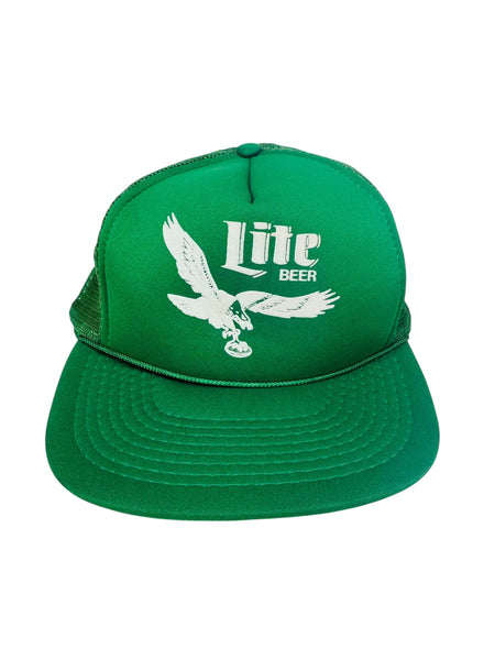 PHILADELPHIA EAGLES VINTAGE 1980'S MILLER LITE MESH SNAPBACK ADULT HAT