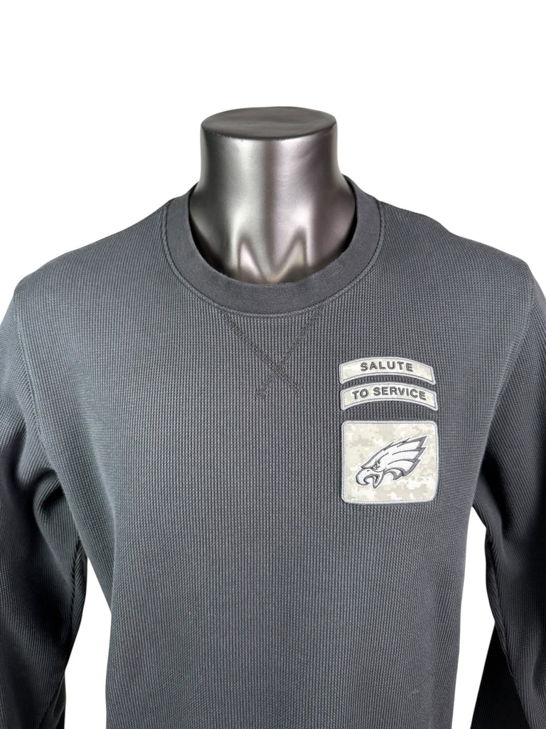 PHILADELPHIA EAGLES TEAM ISSUED NIKE MILITARY SALUTE TO SERVICE CREW SWEATSHIRT ADULT XL