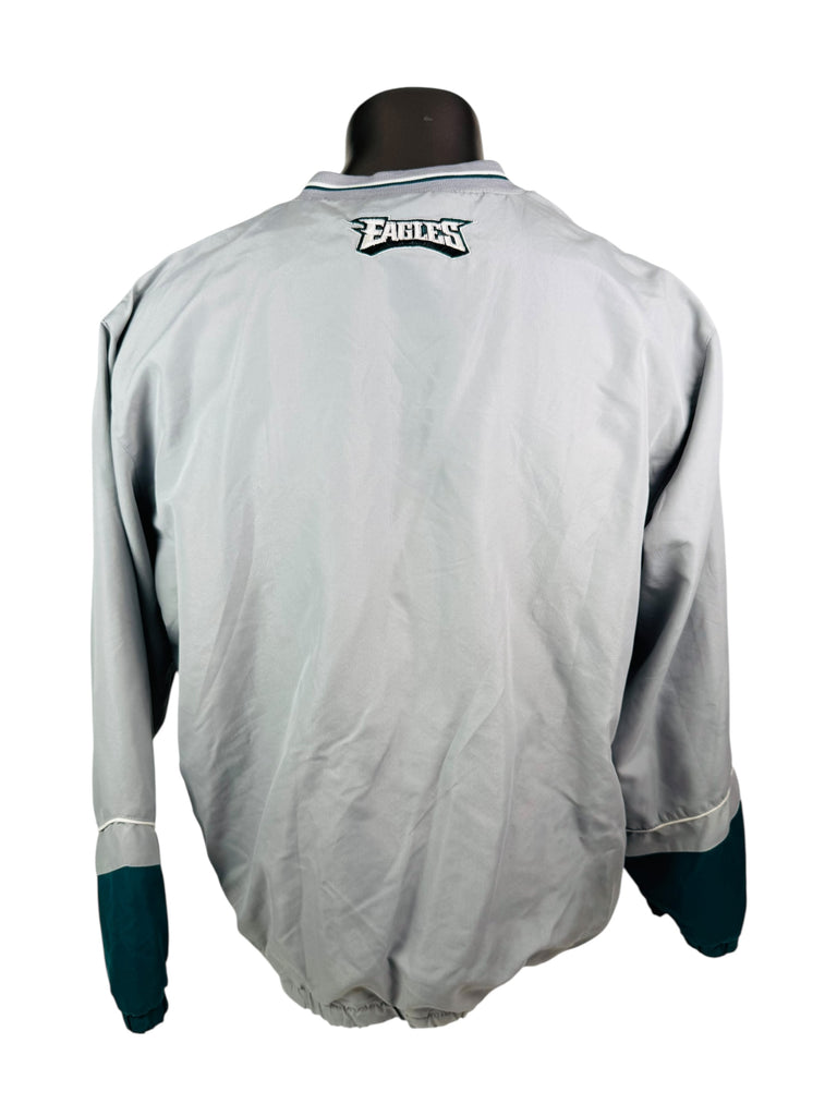 PHILADELPHIA EAGLES VINTAGE 2000'S V-NECK PULL-OVER WINDBREAKER JACKET ADULT XL