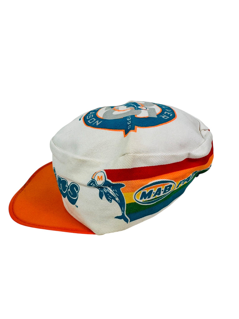 MIAMI DOLPHINS VINTAGE 1990'S 25 SILVER SEASON STARLINE PAINTER'S CAP ADULT HAT