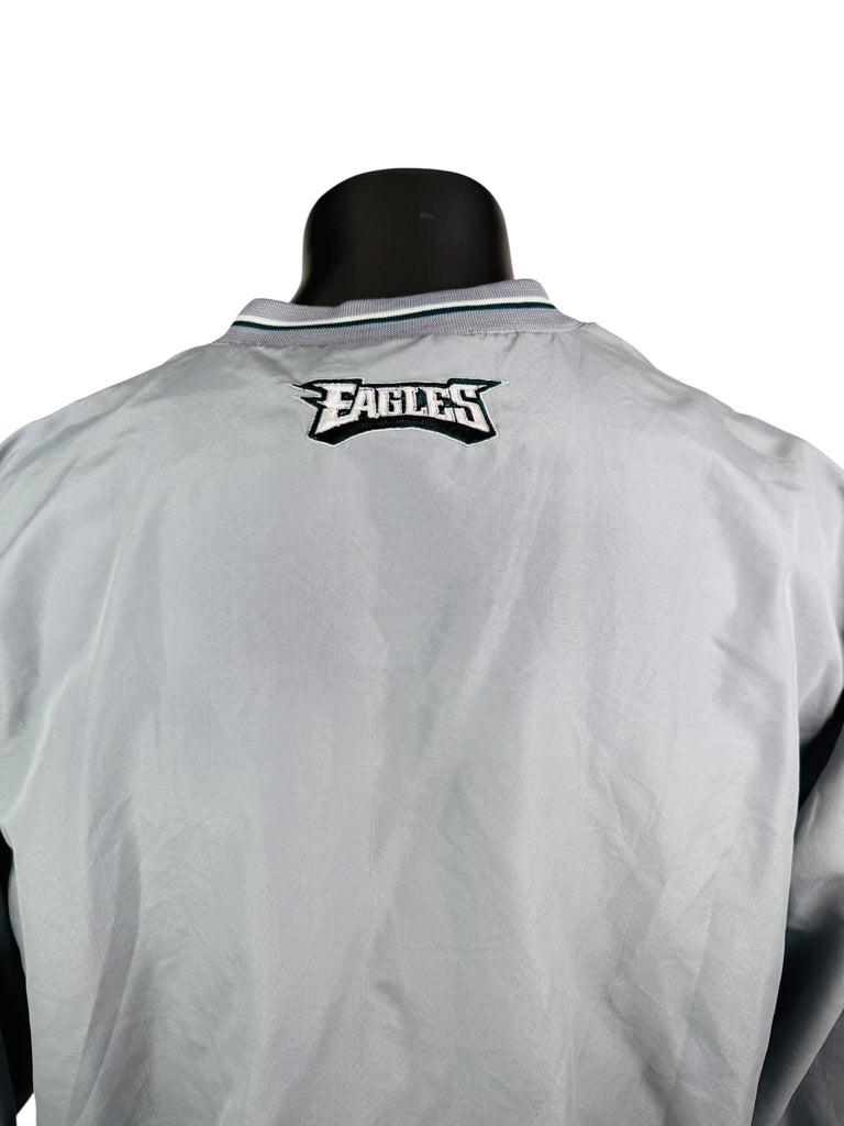 PHILADELPHIA EAGLES VINTAGE 2000'S V-NECK PULL-OVER WINDBREAKER JACKET ADULT XL