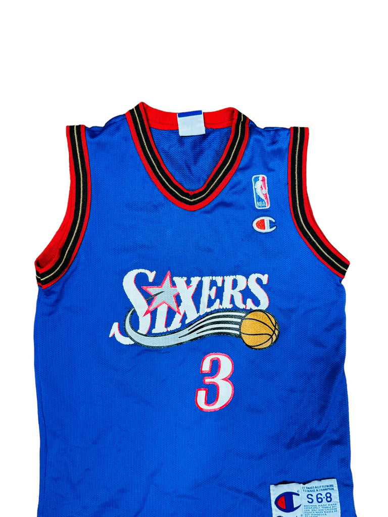 ALLEN IVERSON PHILADELPHIA SIXERS VINTAGE 2000'S CHAMPION JERSEY YOUTH SMALL