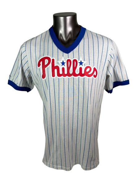 PHILADELPHIA PHILLIES VINTAGE 2000'S V-NECK RINGER MAJESTIC T-SHIRT ADULT XL