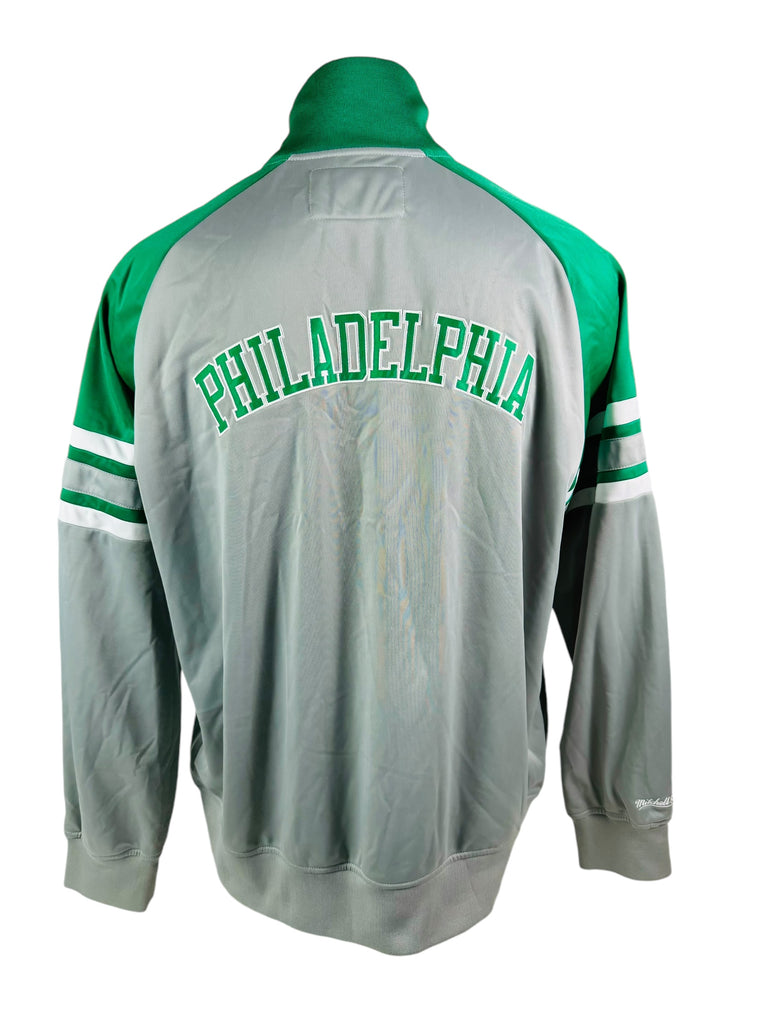 PHILADELPHIA EAGLES RETRO KELLY GREEN MITCHELL & NESS ZIP-UP TRACK JACKET ADULT 3XL