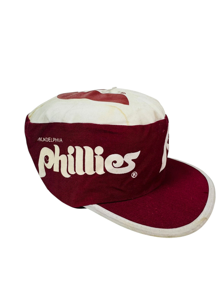 PHILADELPHIA PHILLIES VINTAGE 1990'S MLB PAINTER'S CAP ADULT HAT M / L