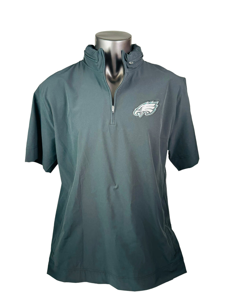 PHILADELPHIA EAGLES TEAM ISSUED NIKE  LIGHTWEIGHT PULLOVER SHORT SLEEVE JACKET ADULT XL