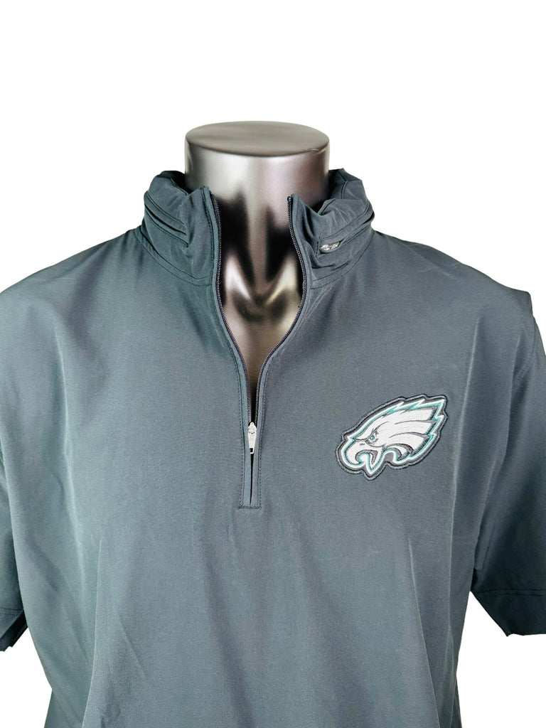 PHILADELPHIA EAGLES TEAM ISSUED NIKE  LIGHTWEIGHT PULLOVER SHORT SLEEVE JACKET ADULT XL