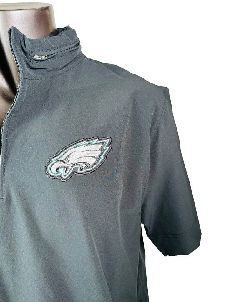 PHILADELPHIA EAGLES TEAM ISSUED NIKE  LIGHTWEIGHT PULLOVER SHORT SLEEVE JACKET ADULT XL