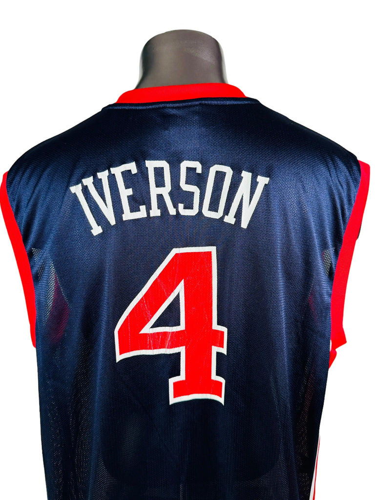 ALLEN IVERSON PHILADELPHIA SIXERS VINTAGE 2004 USA OLYMPICS  REEBOK JERSEY ADULT XL