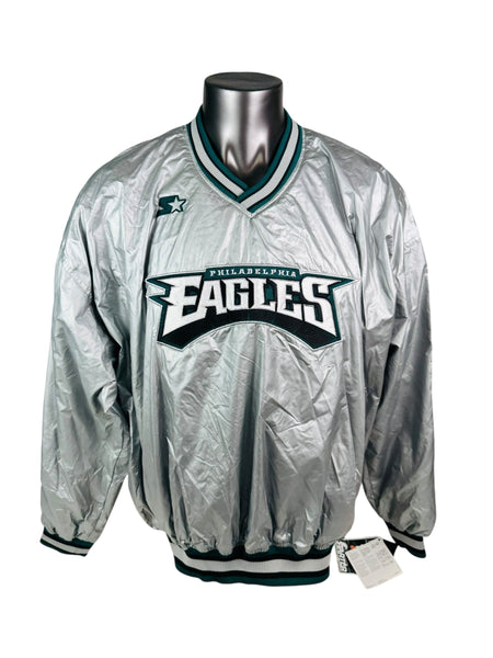 PHILADELPHIA EAGLES VINTAGE 1990'S PRO LINE STARTER V-NECK PULLOVER JACKET ADULT 2XL