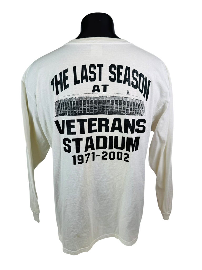 PHILADELPHIA EAGLES VINTAGE 2003 FINAL GAME AT VETERANS STADIUM NFL LONG-SLEEVE T-SHIRT ADULT XL