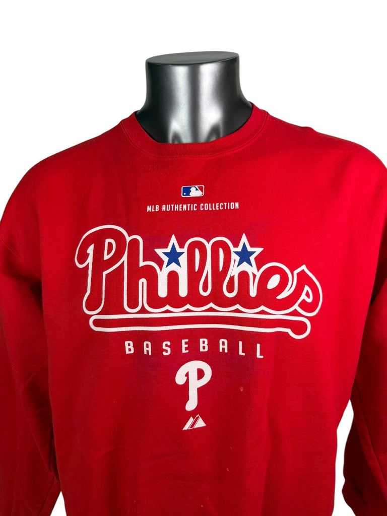 PHILADELPHIA PHILLIES VINTAGE 2000'S CREW-NECK MAJESTIC SWEATSHIRT ADULT LARGE