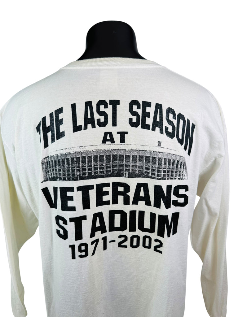 PHILADELPHIA EAGLES VINTAGE 2003 FINAL GAME AT VETERANS STADIUM NFL LONG-SLEEVE T-SHIRT ADULT XL