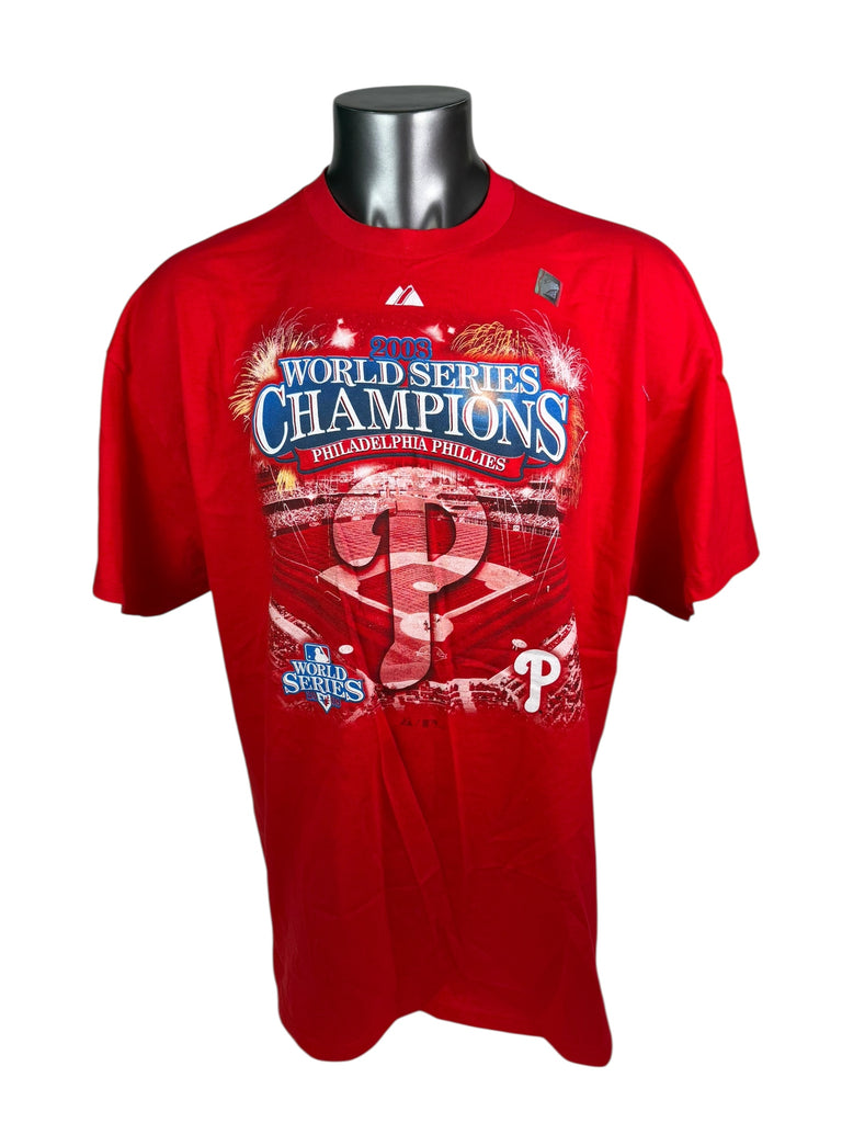 PHILADELPHIA PHILLIES VINTAGE 2008 WORLD SERIES CHAMPIONS T-SHIRT ADULT 2XL