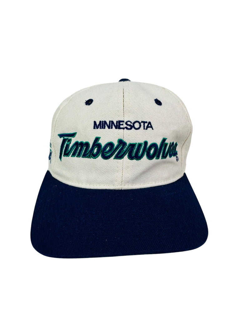 MINNESOTA TIMBERWOLVES VINTAGE 1990'S SPORTS SPECIALTIES SCRIPT SNAPBACK ADULT HAT