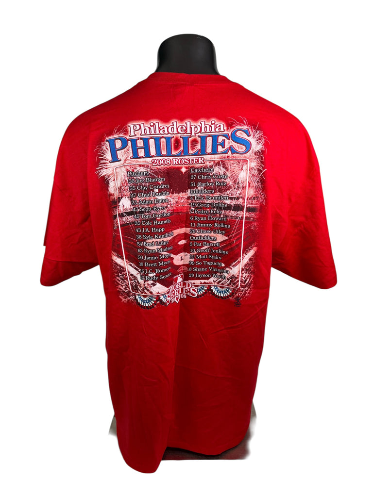 PHILADELPHIA PHILLIES VINTAGE 2008 WORLD SERIES CHAMPIONS T-SHIRT ADULT 2XL
