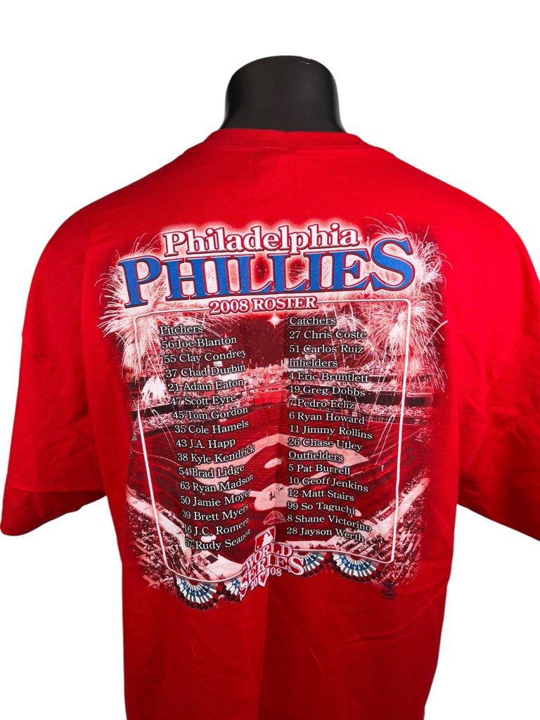 PHILADELPHIA PHILLIES VINTAGE 2008 WORLD SERIES CHAMPIONS T-SHIRT ADULT 2XL