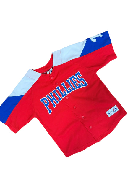 PHILADELPHIA PHILLIES VINTAGE 2000'S MAJESTIC JERSEY YOUTH SMALL (8)