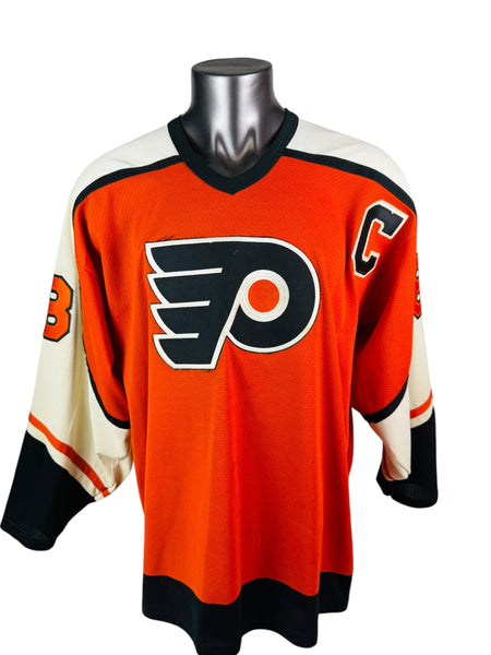 ERIC LINDROS PHILADELPHIA FLYERS VINTAGE 1990'S CCM AUTHENTIC JERSEY ADULT XL