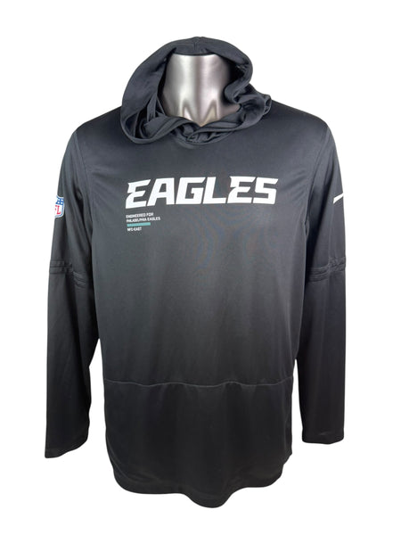 PHILADELPHIA EAGLES TEAM ISSUED NIKE DRI-FIT LONG-SLEEVE HOODIE SHIRT ADULT XL