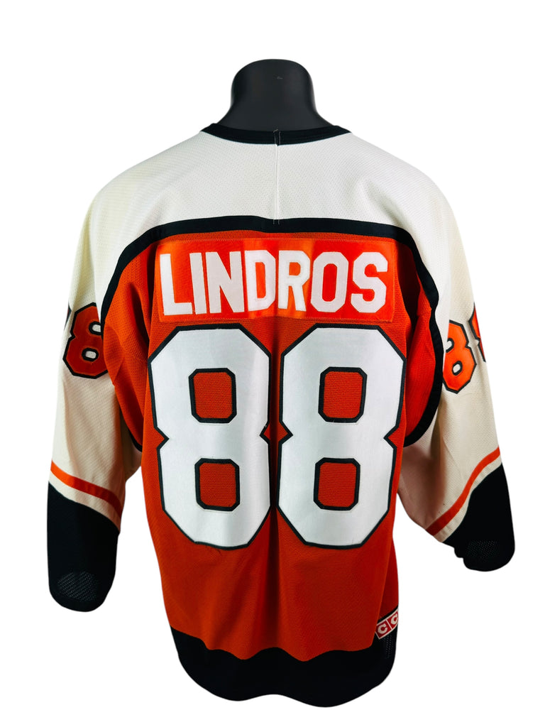 ERIC LINDROS PHILADELPHIA FLYERS VINTAGE 1990'S CCM AUTHENTIC JERSEY ADULT XL