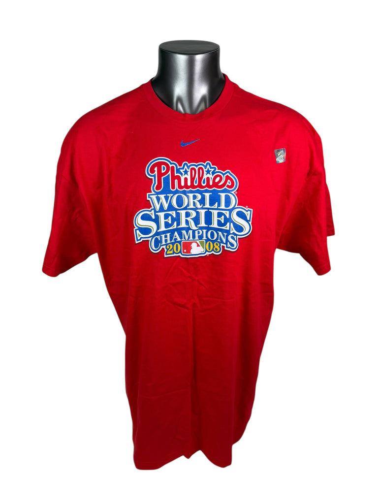 PHILADELPHIA PHILLIES VINTAGE 2008 WORLD SERIES CHAMPIONS NIKE T-SHIRT ADULT 2XL