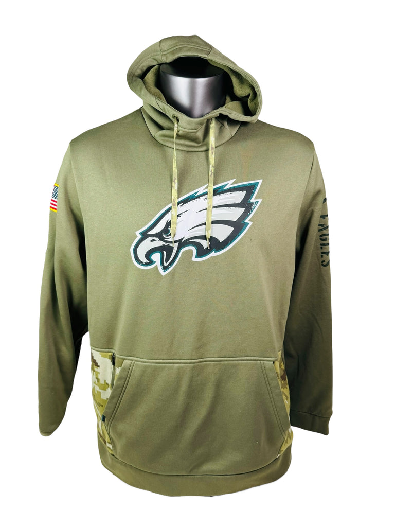 PHILADELPHIA EAGLES TEAM ISSUED NIKE MILITARY SALUTE TO SERVICE HOODIE SWEATSHIRT ADULT XL