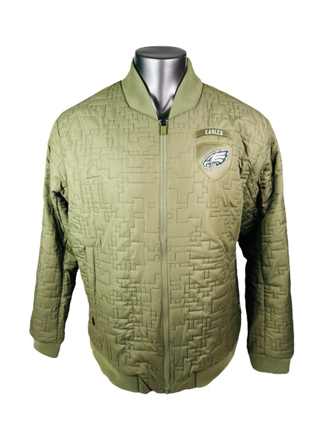 PHILADELPHIA EAGLES TEAM ISSUED NIKE MILITARY SALUTE TO SERVICE ZIP-UP LIGHTWEIGHT JACKET ADULT XL