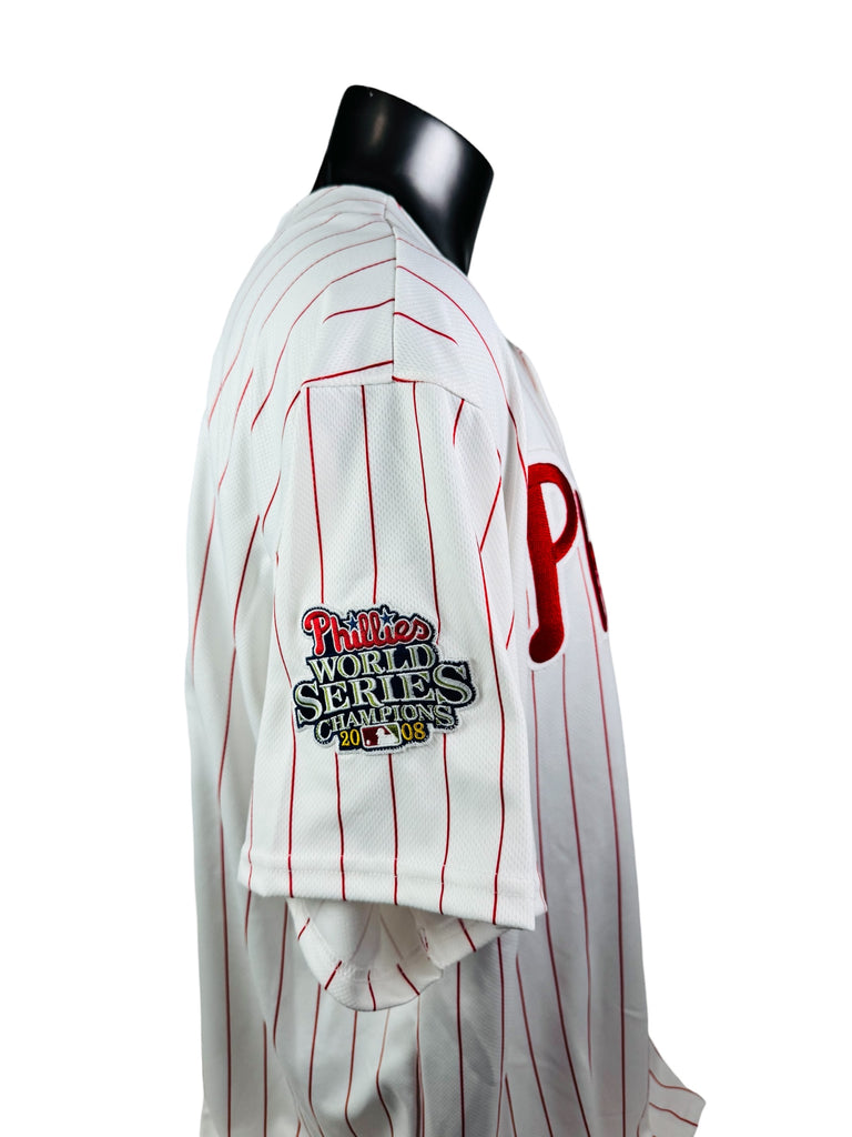 COLE HAMELS PHILADELPHIA PHILLIES VINTAGE 2008 WORLD SERIES MAJESTIC AUTHENTIC JERSEY ADULT 56