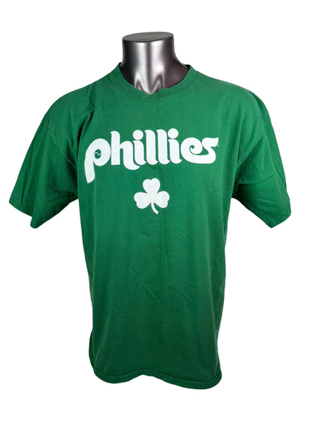 TUG MCGRAW PHILADELPHIA PHILLIES RETRO 2000'S MAJESTIC ST. PADD'Y DAY  T-SHIRT ADULT 2XL